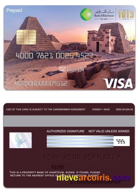 Sudan Bank of Khartoum visa prepaid card
